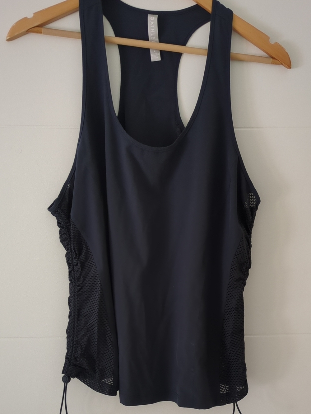 Athleta Navy Lightweight Summer Racerback Mesh Tank Sz L Athleasure Outdoor